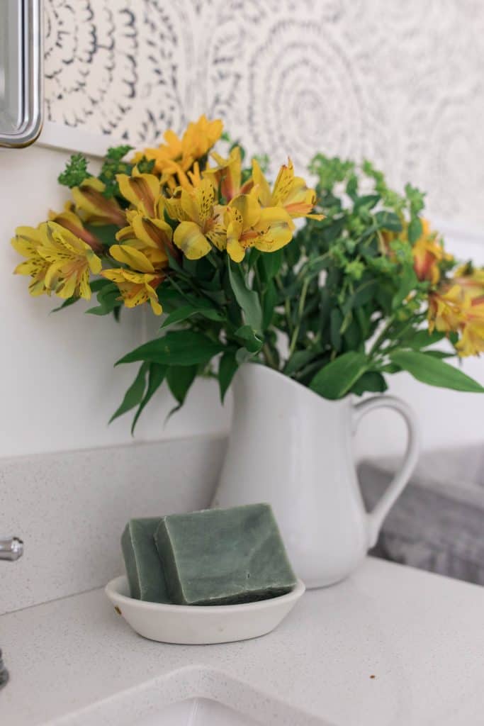 Farmhouse bathroom finishing touches