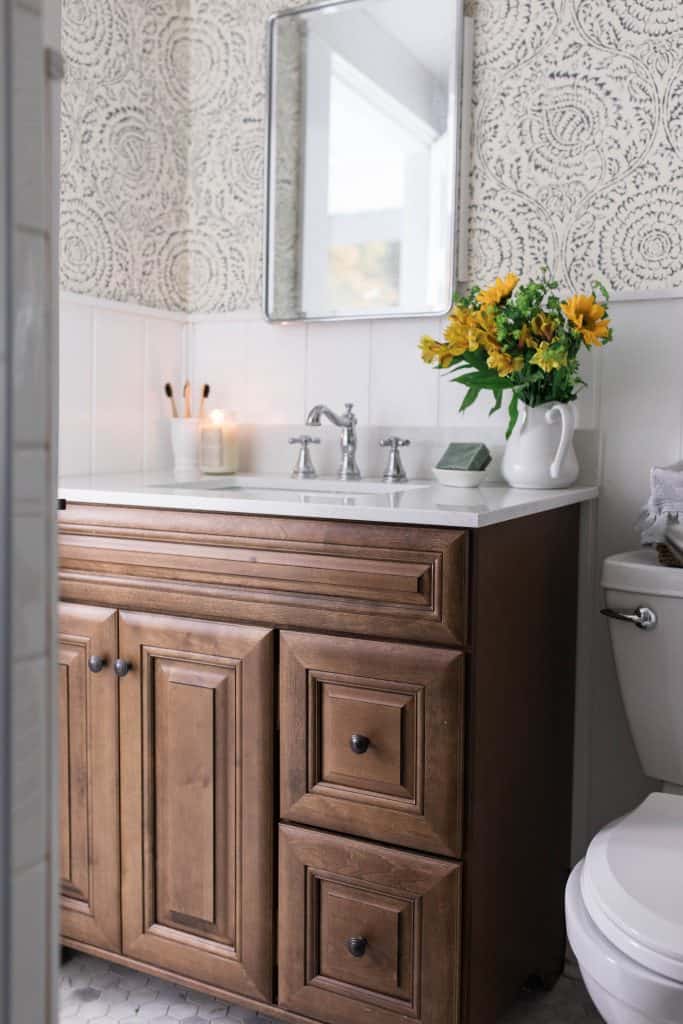 farmhouse style bathroom makeover reveal farmhouse bathroom