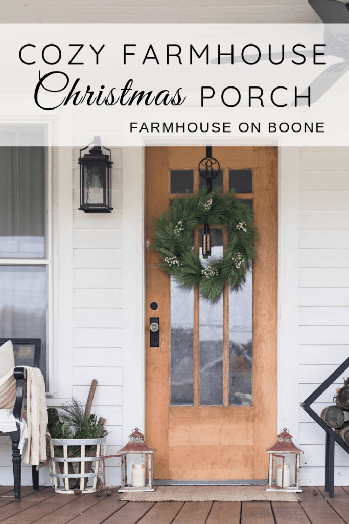 Simple cozy farmhouse front porch