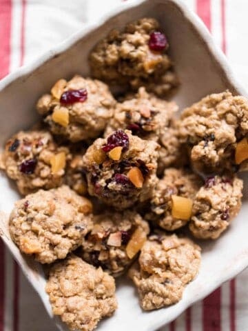 Rustic granola cookies oatmeal cookies with cranberries and apricots and toasted coconut