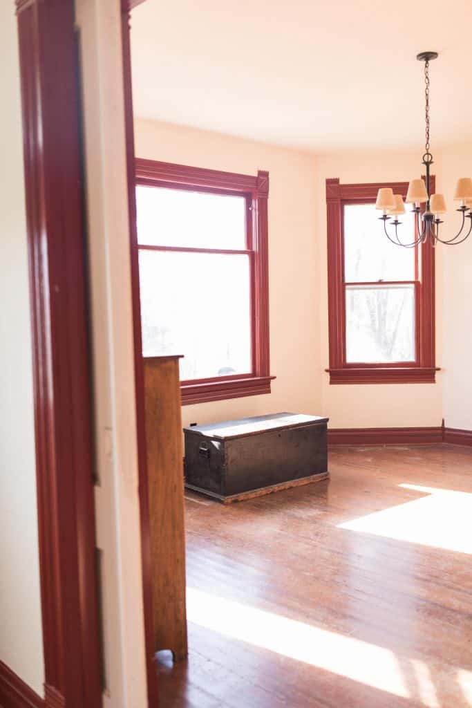 heart pine floors 19th century farmhouse dining room