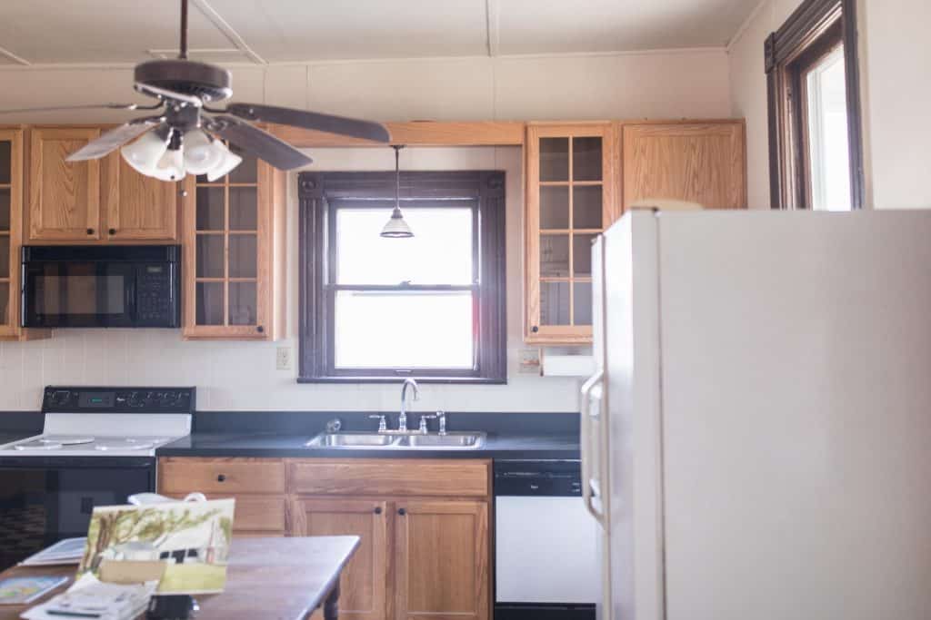 outdated farmhouse kitchen before renovation