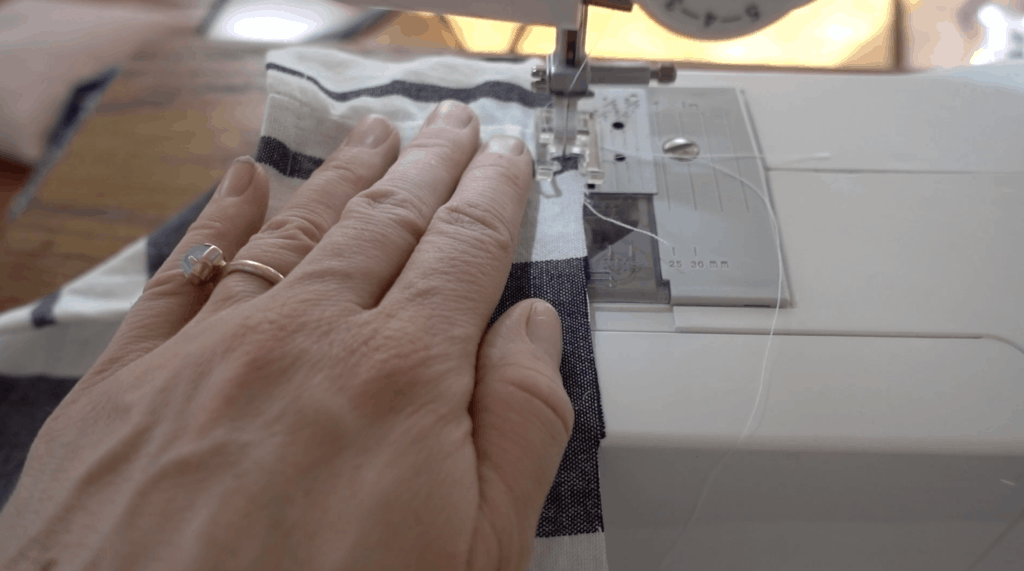 sewing the gathering stitch