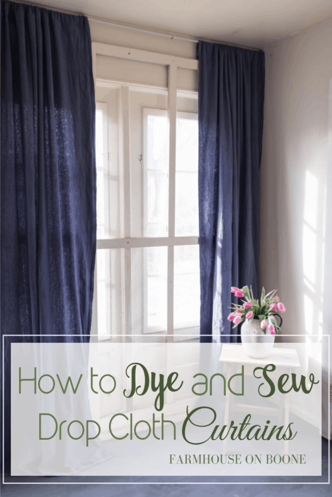 How to Dye and Sew Drop Cloth Curtains