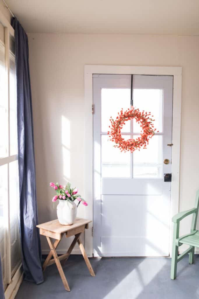 farmhouse mudroom makeover with bright colors dutch boy homestead color palette