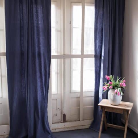 How to Dye and Sew Drop Cloth Curtains
