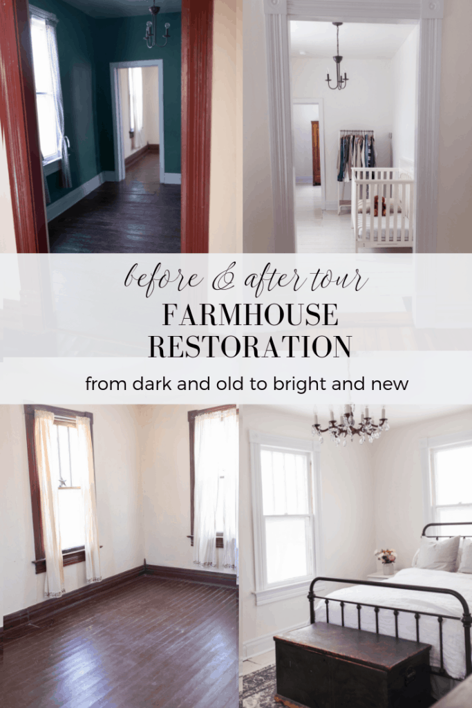 Farmhouse restoration before and after tour #farmhousedecor #farmhousestyle #beforeandafter #roommakeover