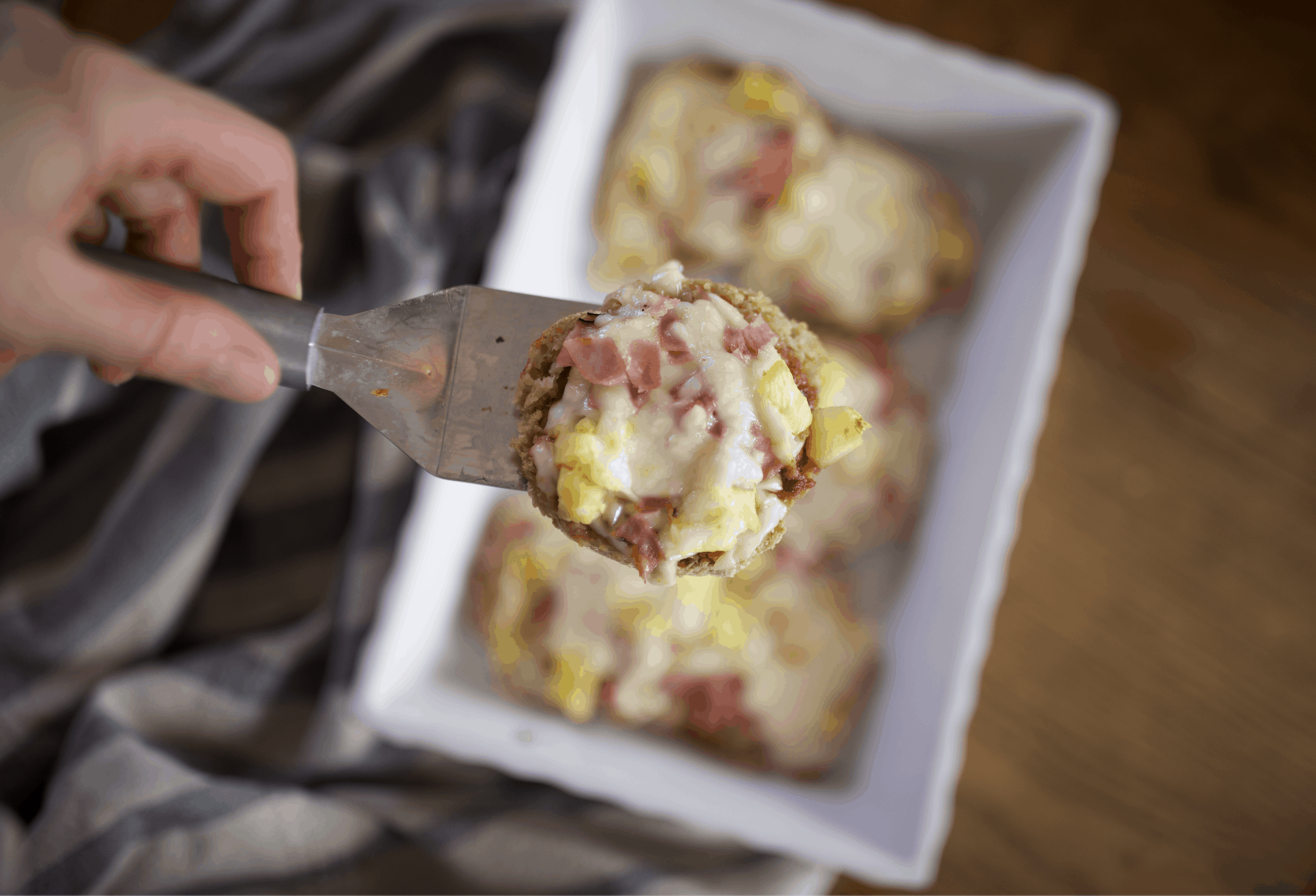 custom mini pizza's on sourdough english muffins