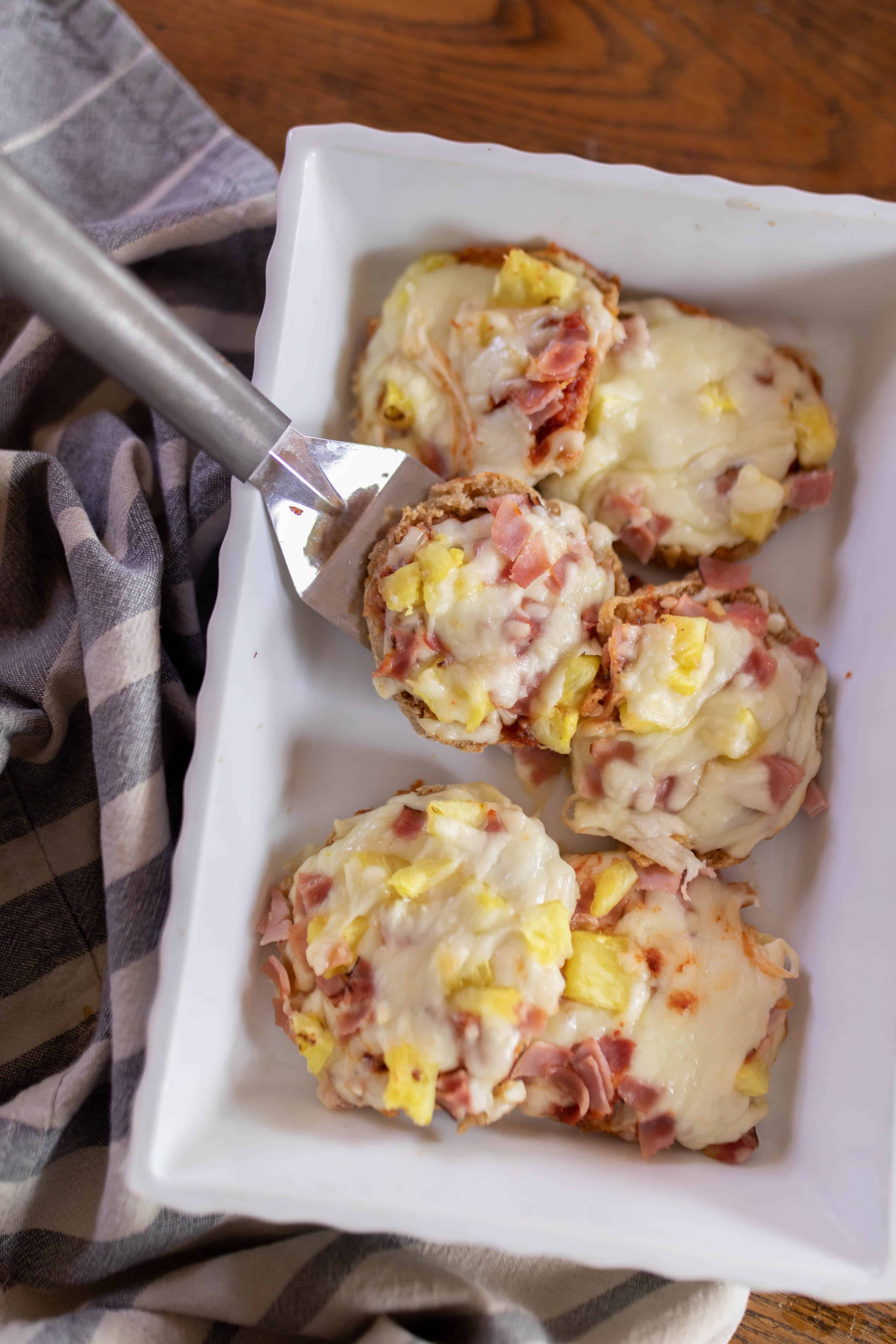 easy mini pizza's on sourdough muffins