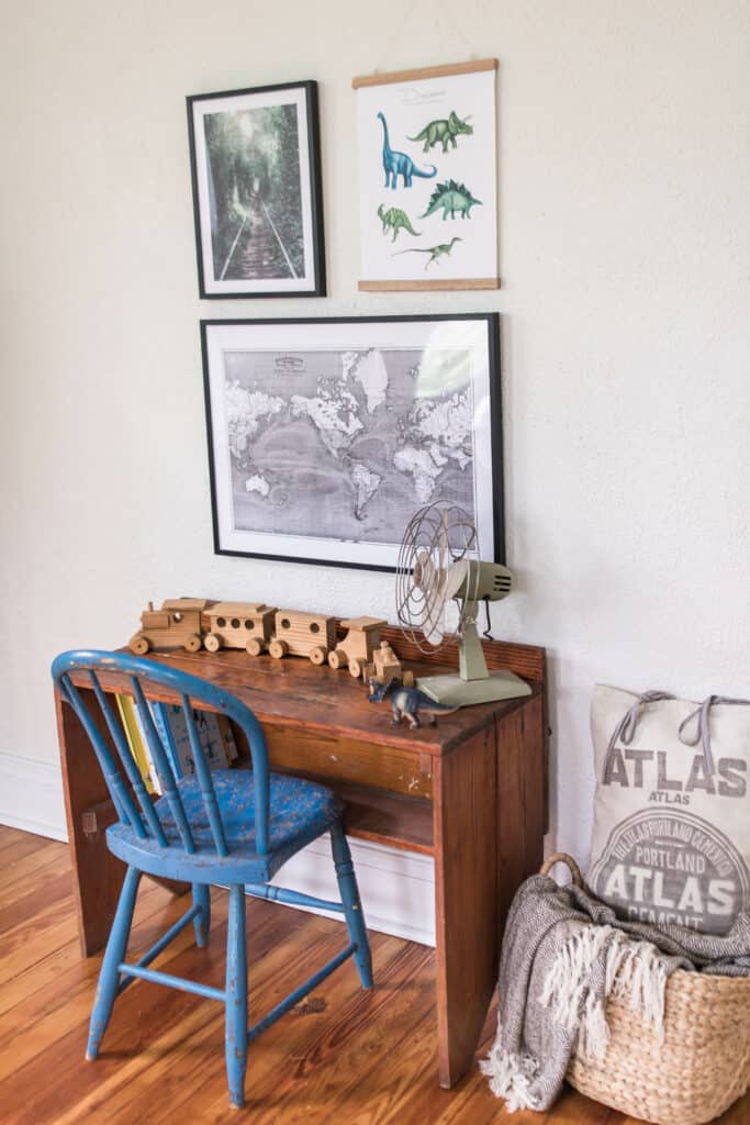 farmhouse boys room gallery wall