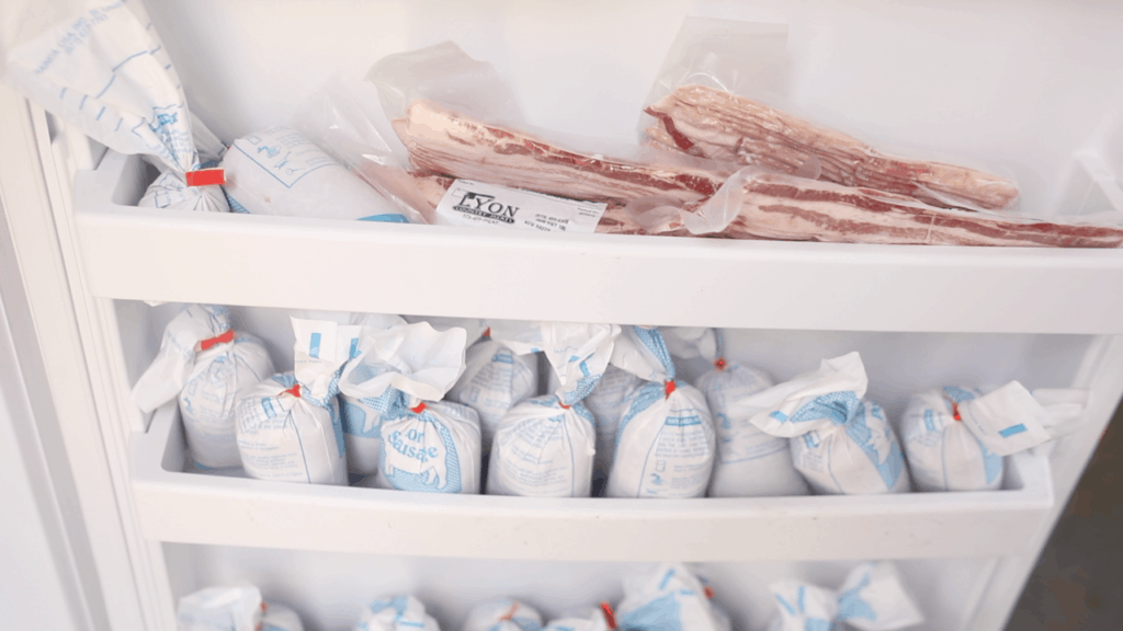 grass fed pork in the freezer