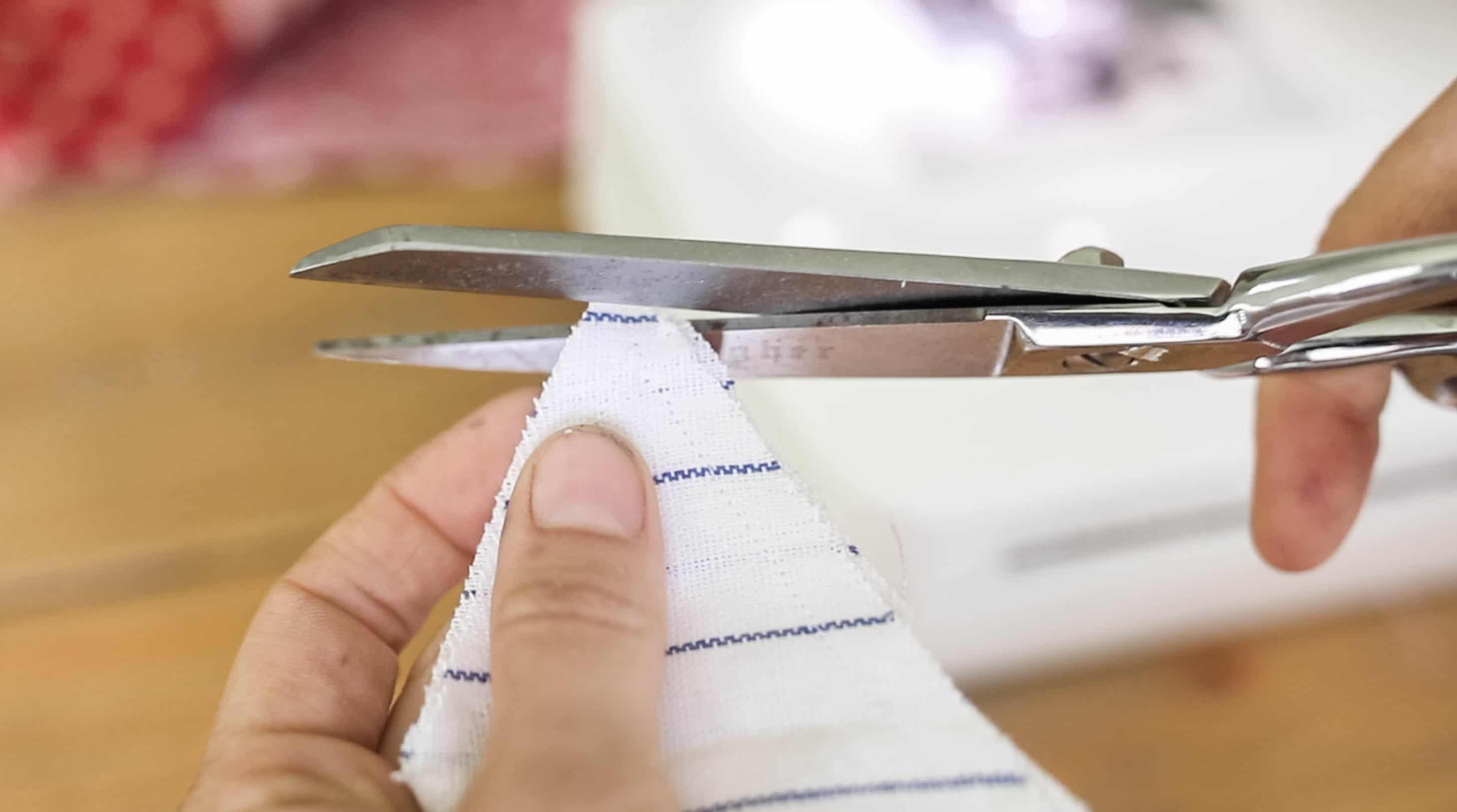 trimming excess off bunting triangle