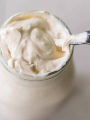 homemade sour cream in mason jar