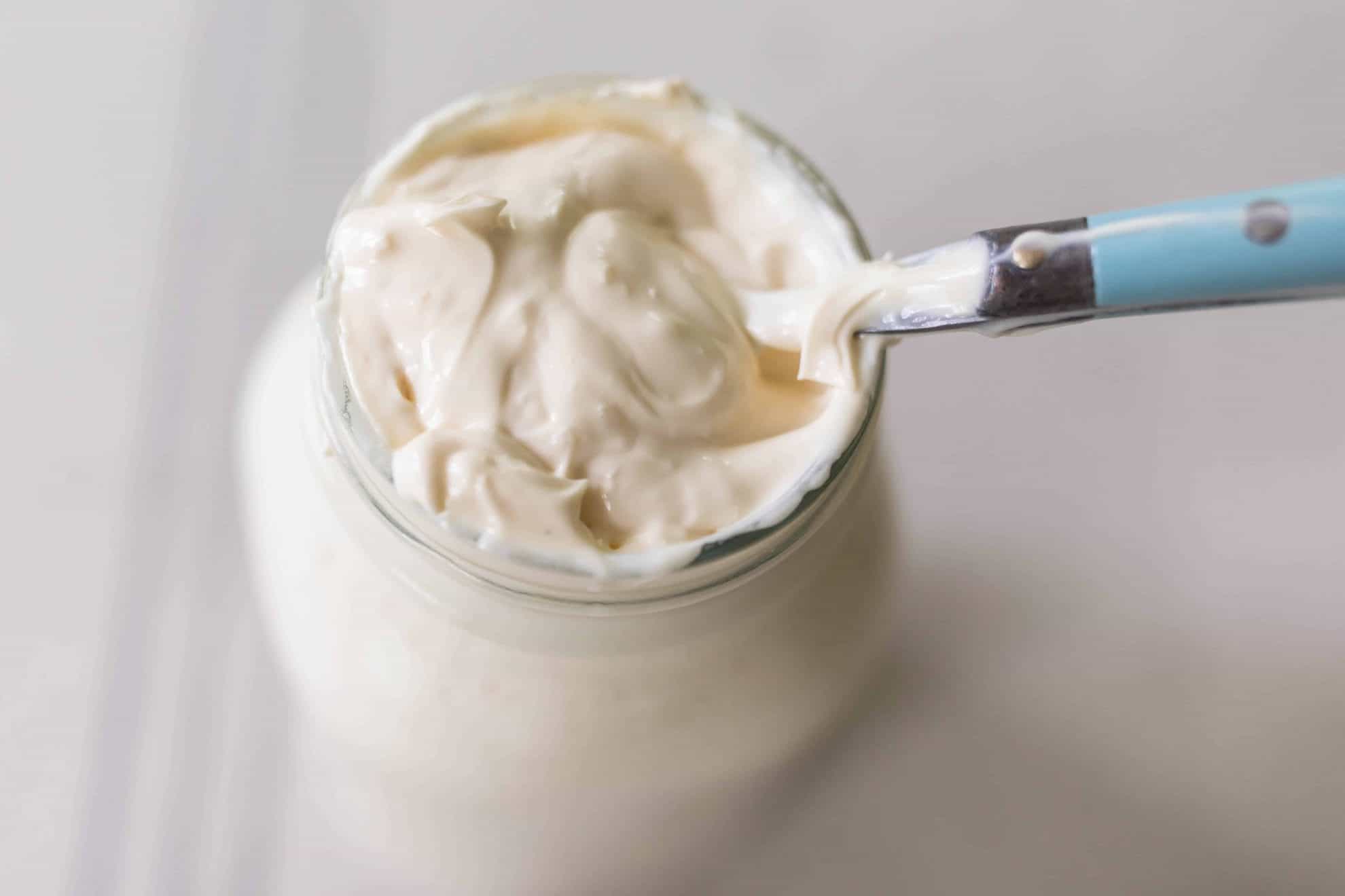 homemade sour cream in mason jar