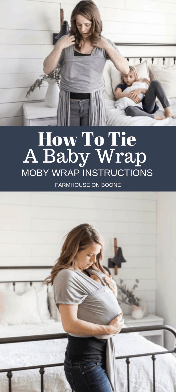 How To Tie A Baby Wrap Moby Wrap Instructions Farmhouse on Boone