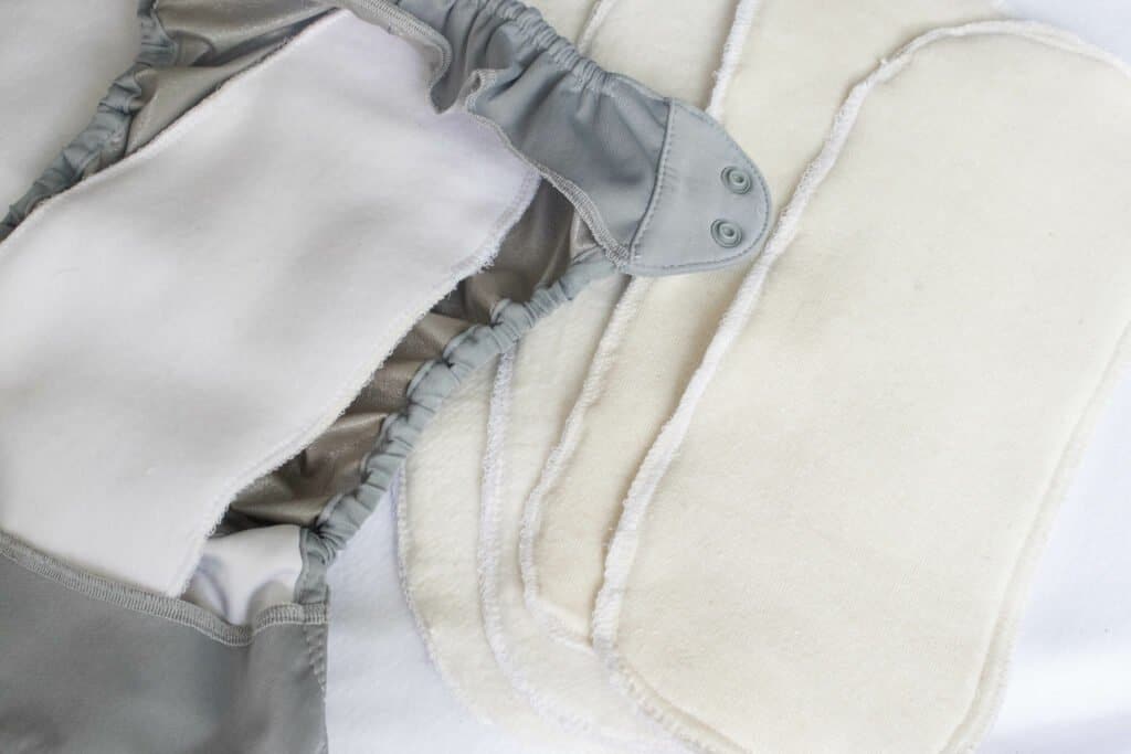DIY cloth diaper inserts laying 