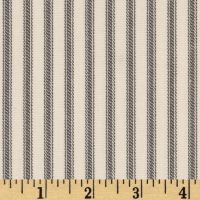 Vertical Ticking Stripe Ivory Charcoal