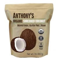 Anthony's Organic Shredded Coconut, 2lb, Unsweetened, Gluten Free, Non GMO, Vegan, Keto Friendly
