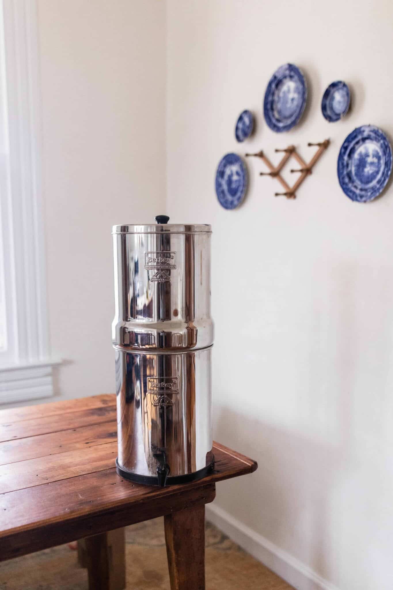 A water filter on a table.