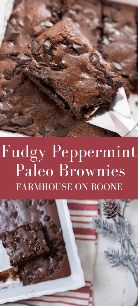 Fudgy Peppermint Paleo Brownies - Farmhouse on Boone