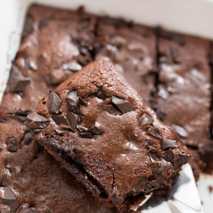 Fudgy Peppermint Coconut Flour Brownies