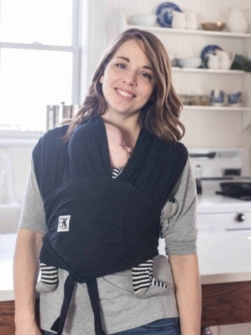 women wearing a baby k'tan wrap