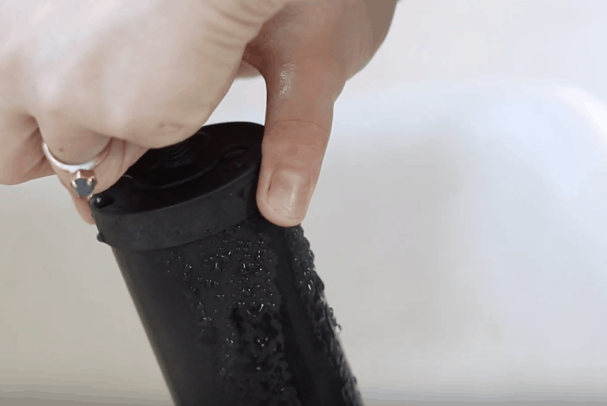 water seeping through Black boroux filters.