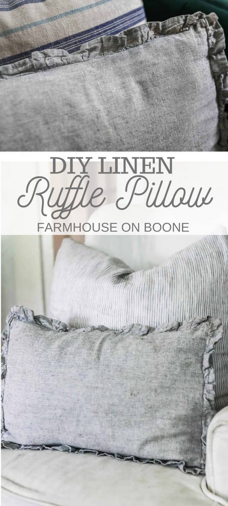 Ruffle Linen Pillow Cover Sewing Pattern Farmhouse on Boone
