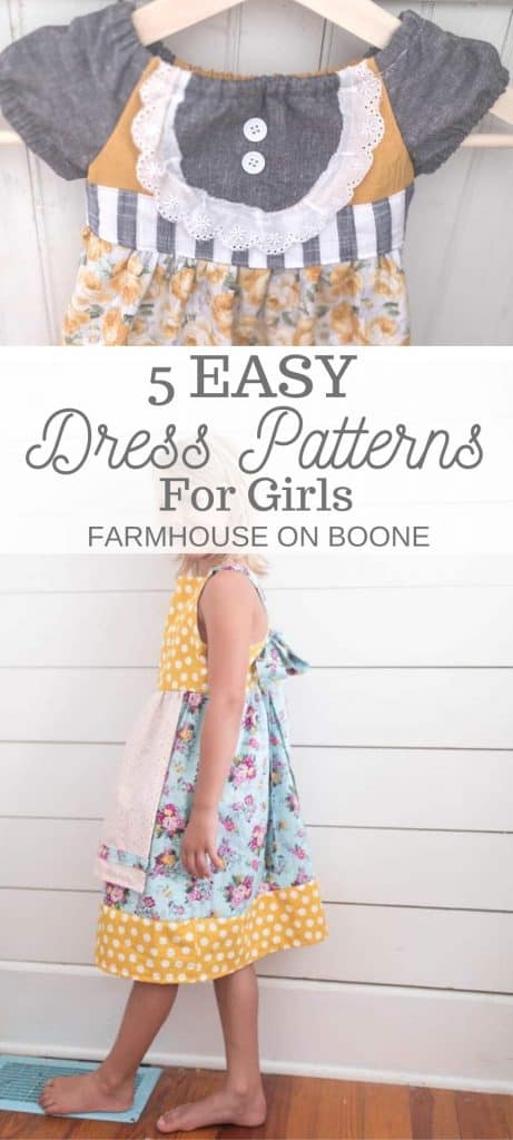 two pictures of homemade dress - 5 easy dress patterns for girls