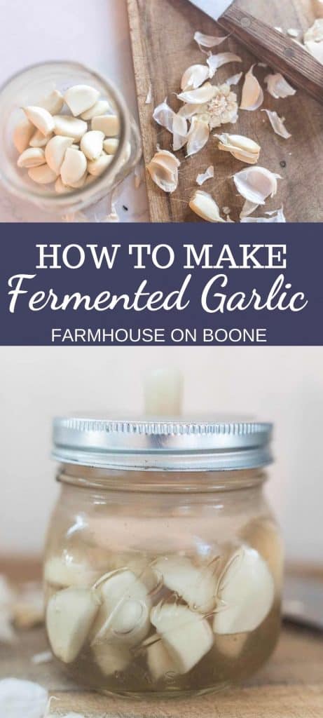 two pictures of fermented garlic