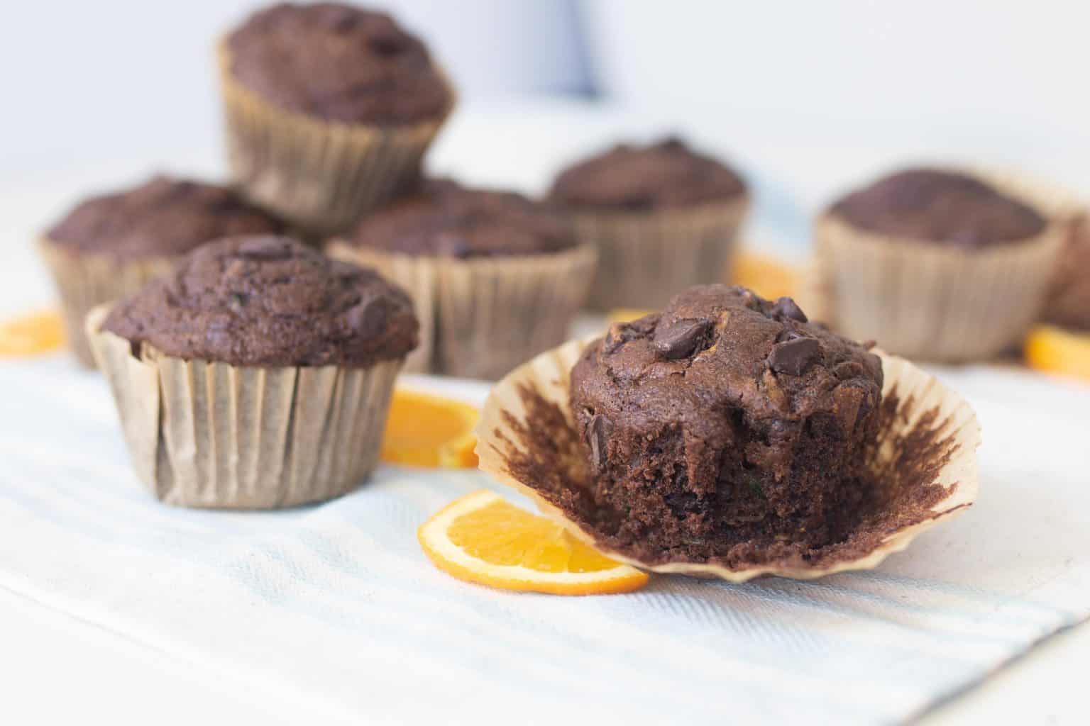 Sourdough Chocolate Zucchini Muffins - Farmhouse on Boone