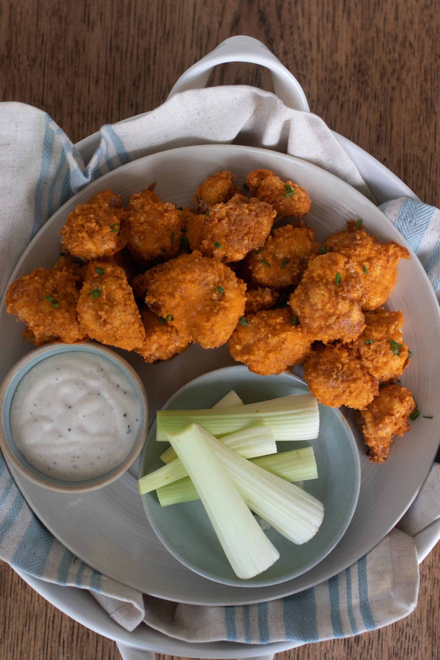Buffalo Cauliflower Wings With Sourdough Coating Farmhouse on Boone