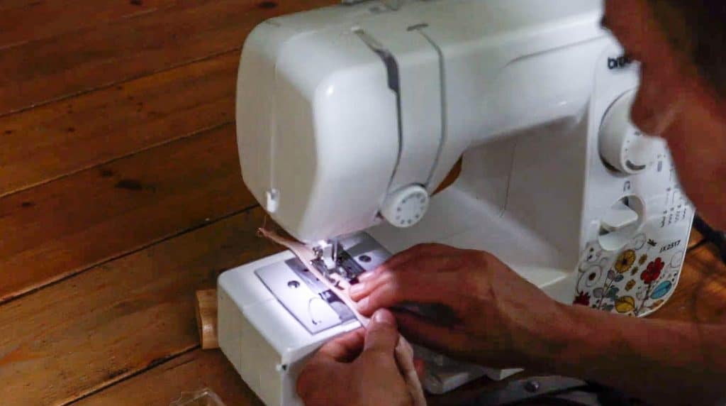 ties being sew for diy cafe curtains