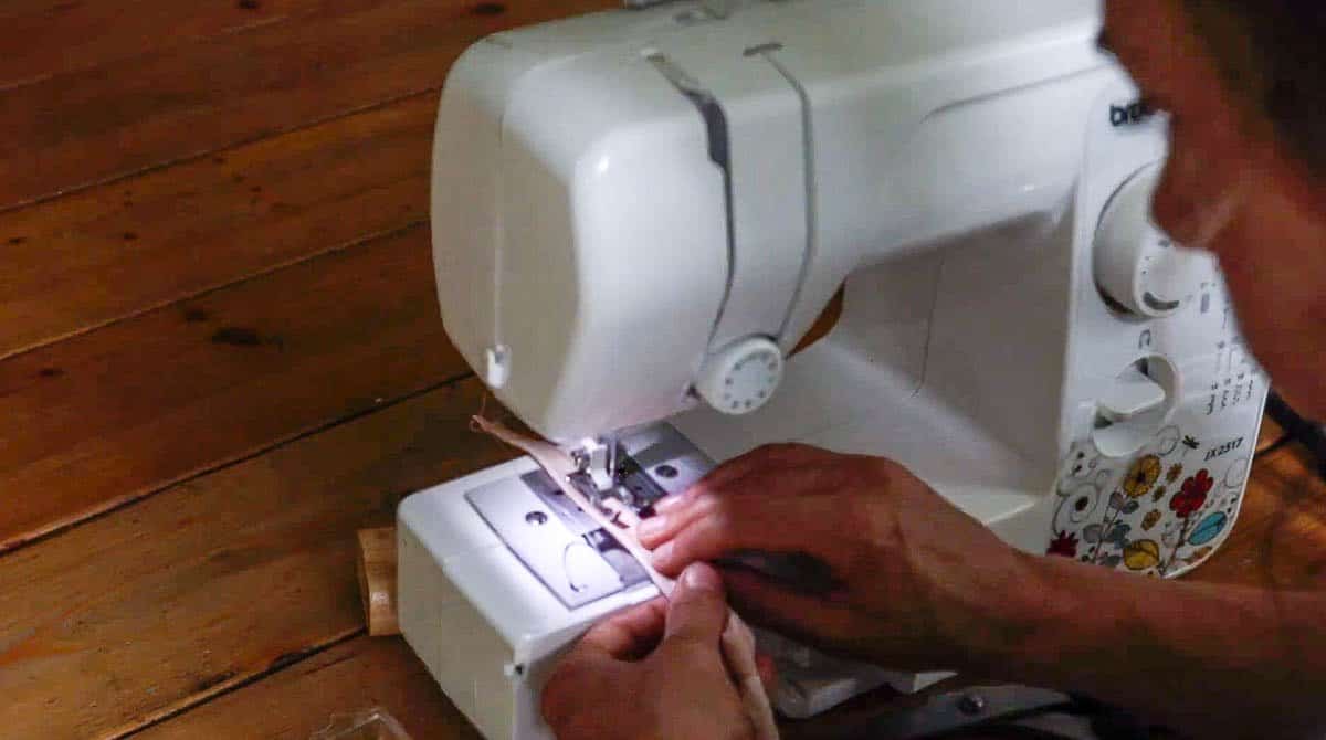 ties being sew for diy cafe curtains