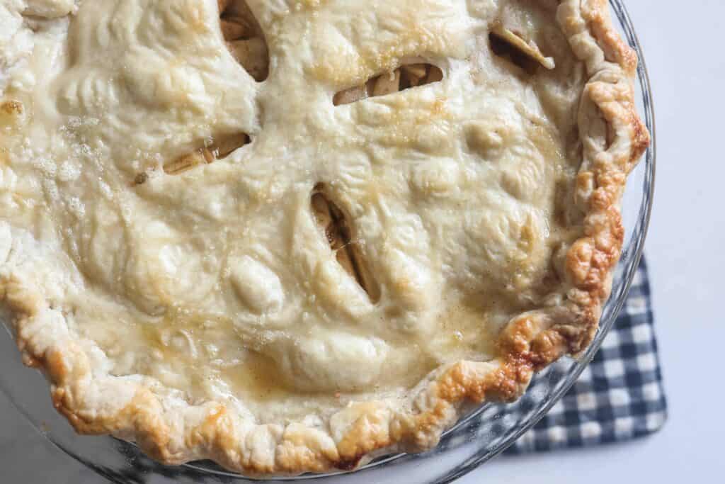 sourdough pie crust with golden brown edges