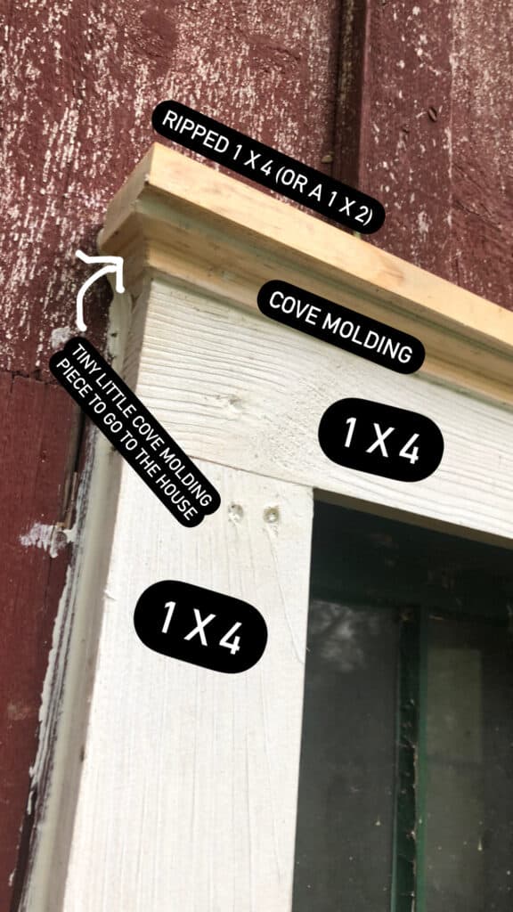 farmhouse window trim with measurements