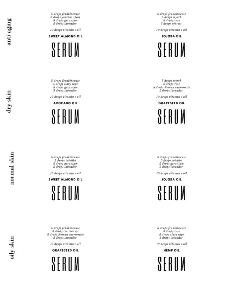 serum label printable