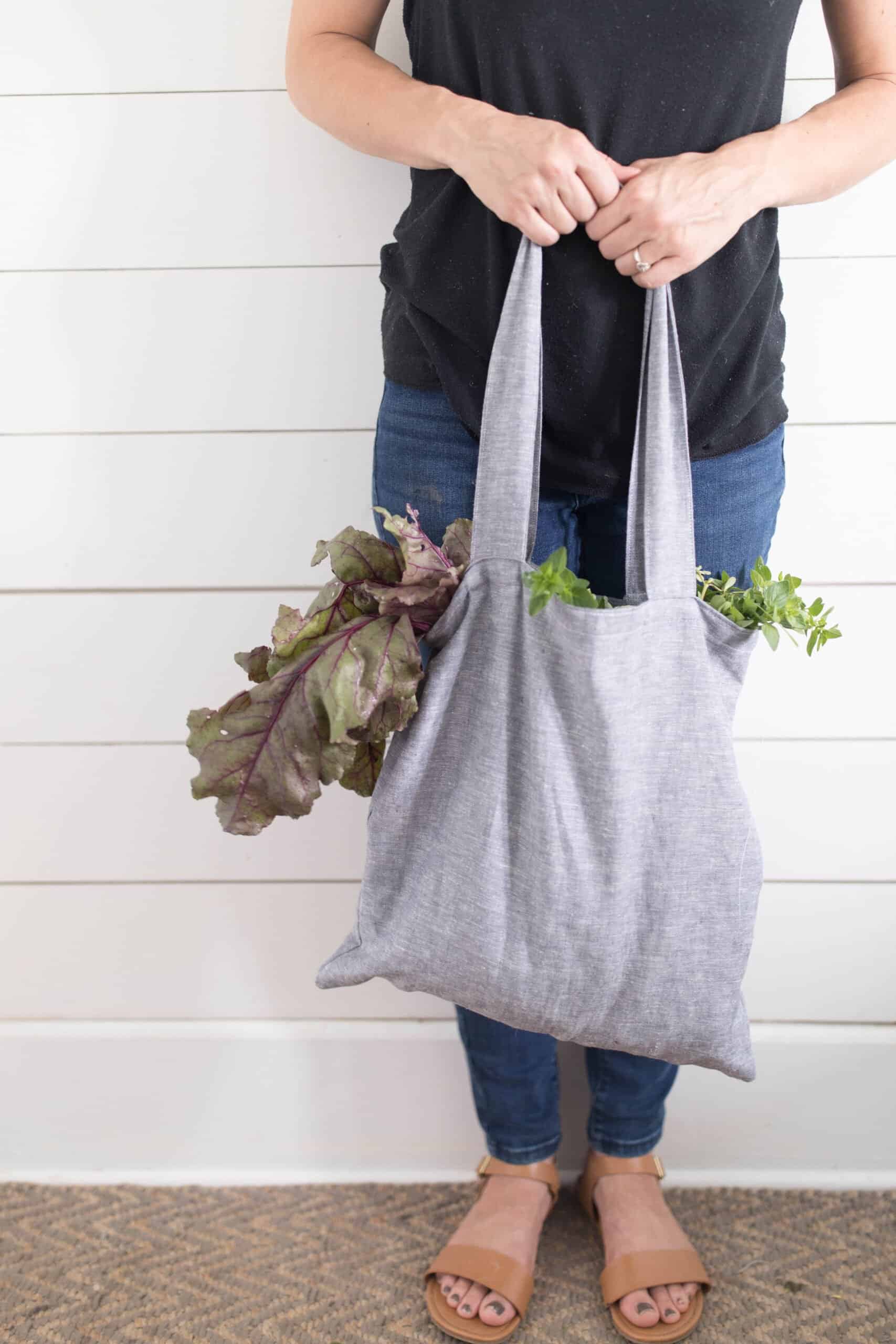 DIY Tote Bag With Linen Farmhouse on Boone