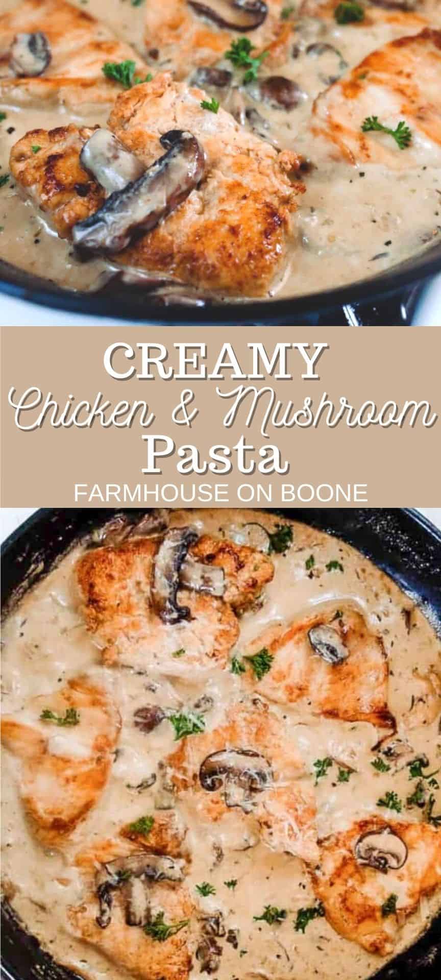 Creamy Chicken And Mushroom Pasta - Farmhouse on Boone