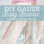 Soft, Heirloom Lace Baby Blanket, Organic Cotton Gauze