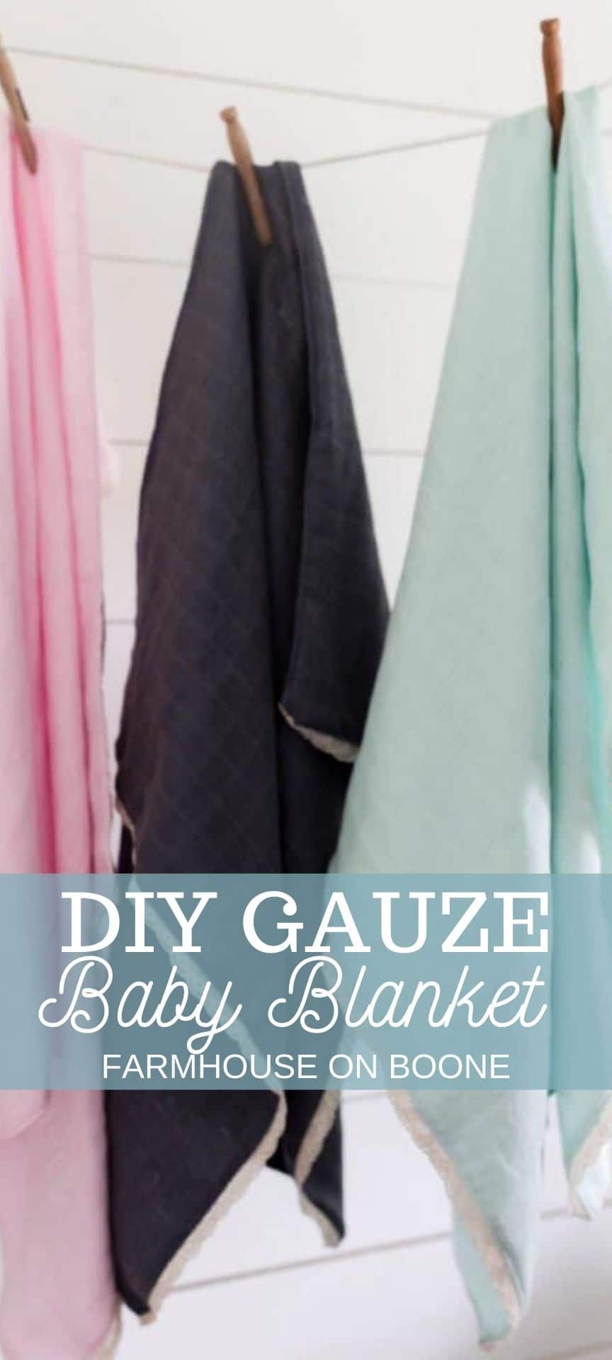 DIY Gauze Baby Blanket With Lace Trim Farmhouse on Boone