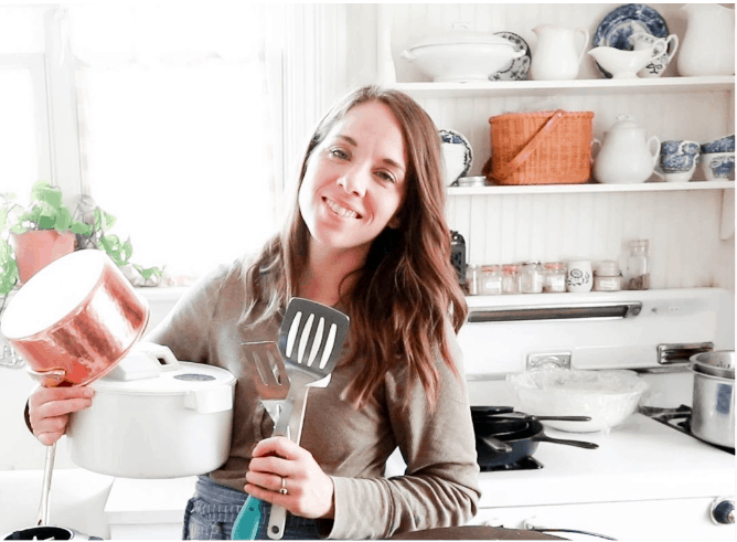 Lisa smiling in the kitchen