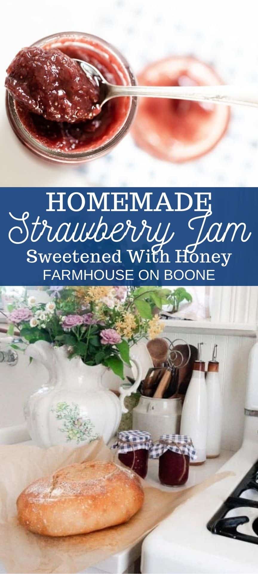 Homemade Strawberry Jam Sweetened with Honey Farmhouse on Boone