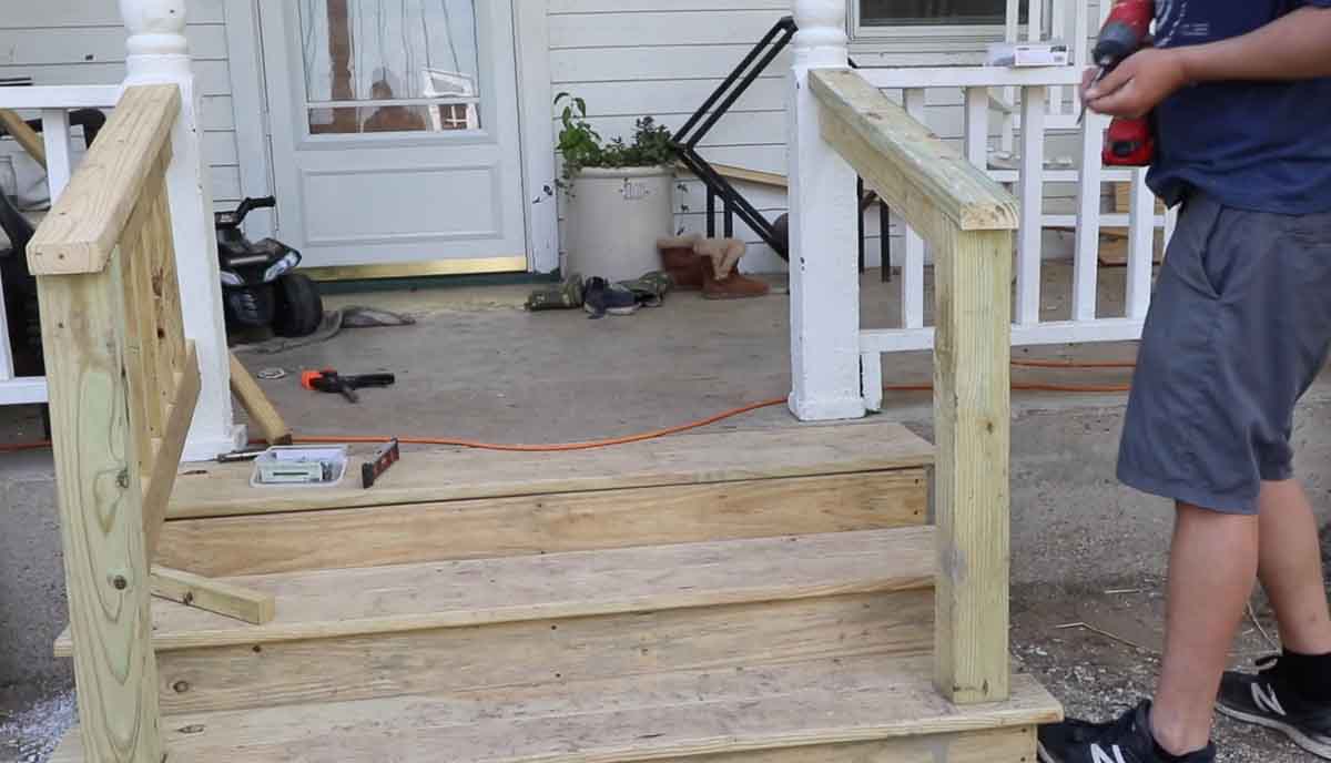 How To Build Front Porch Steps Farmhouse on Boone