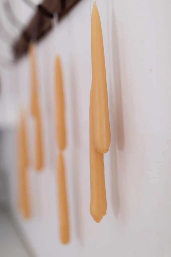 How to make Dipped Beeswax Taper Candles with Old World Charm