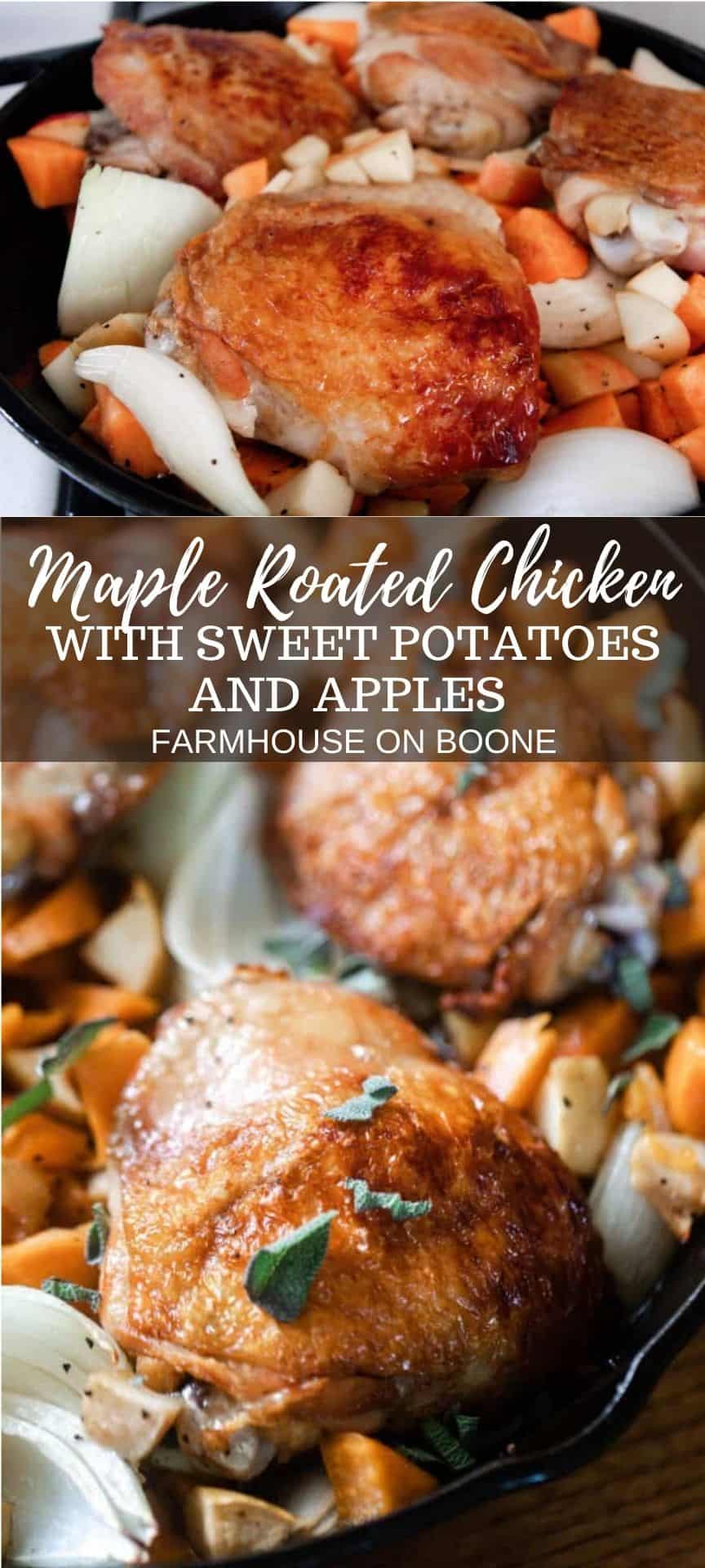 Maple Roasted Chicken With Sweet Potatoes And Apples Farmhouse on Boone