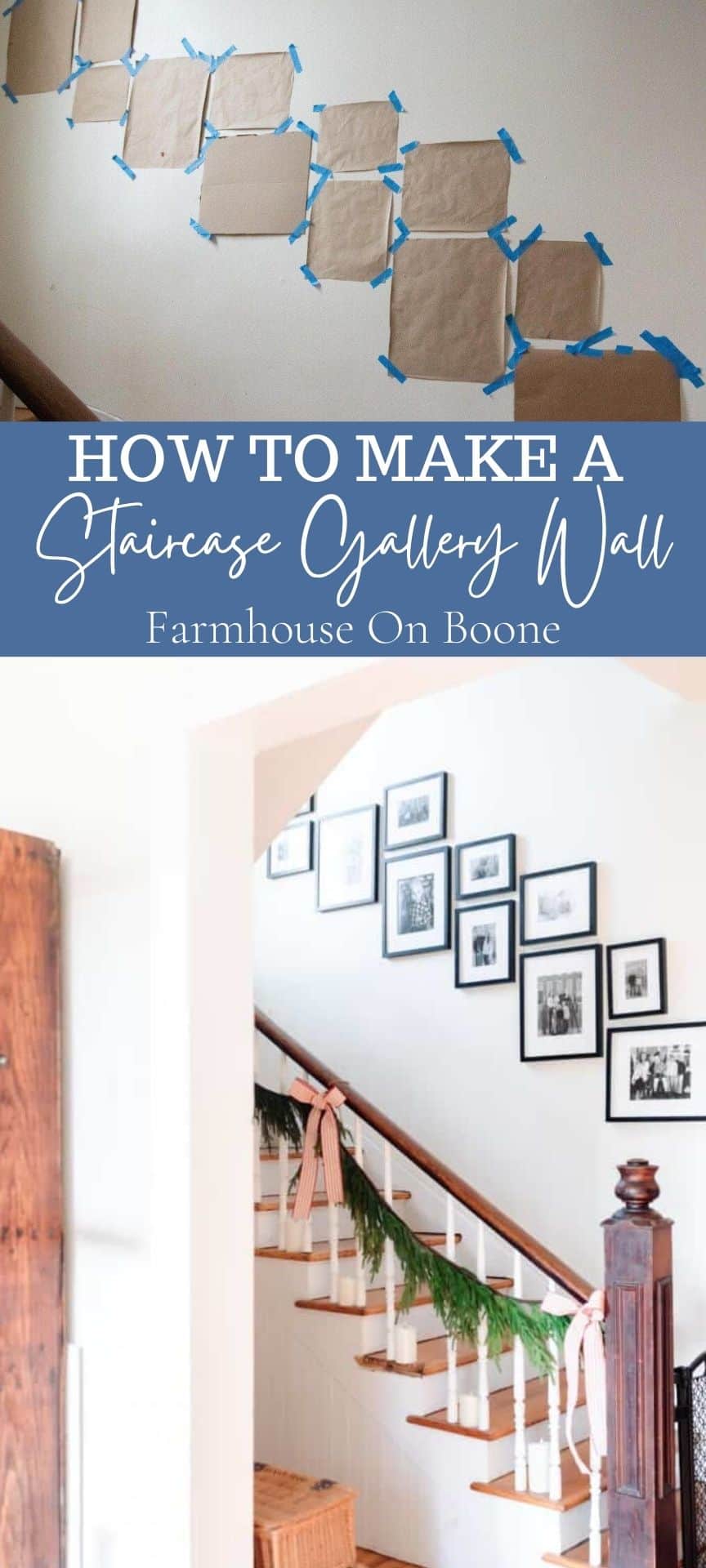 How To Make A Staircase Gallery Wall Farmhouse on Boone