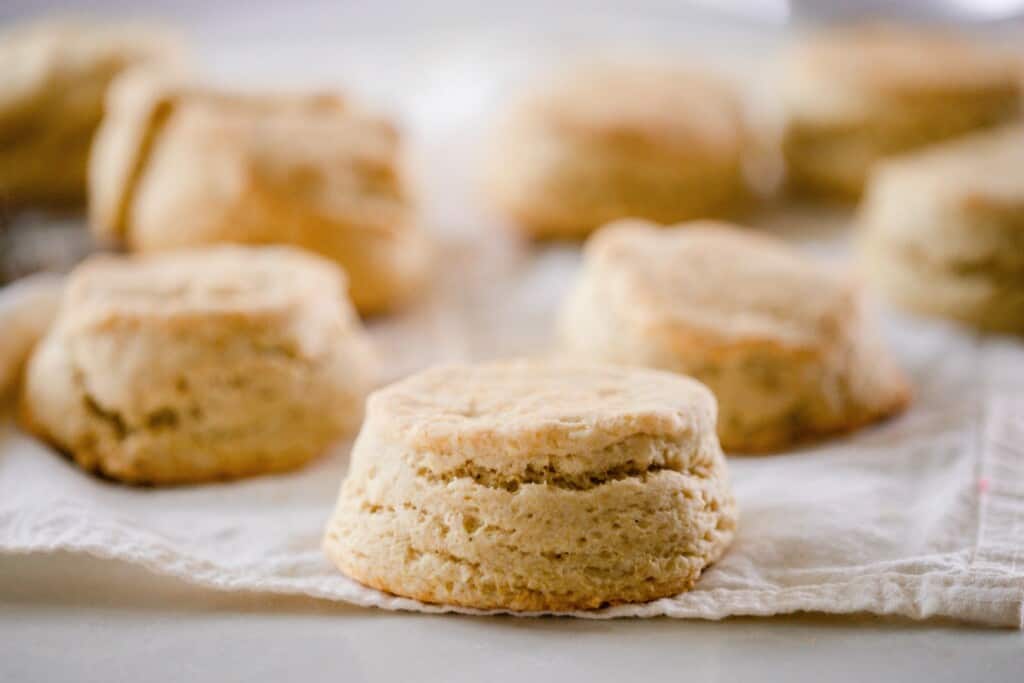 sourdough biscuits on parchment paper
