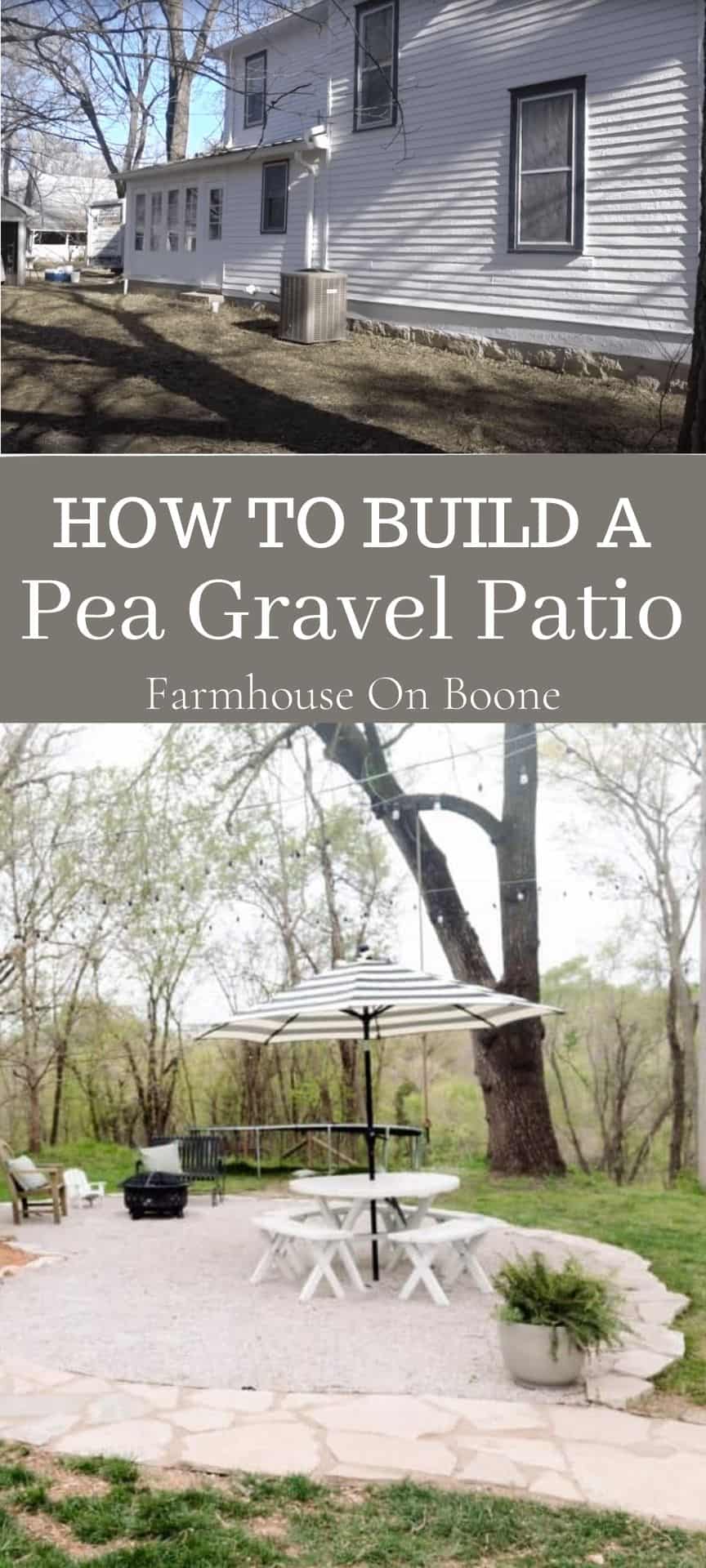 How To Build A Pea Gravel Patio Farmhouse on Boone