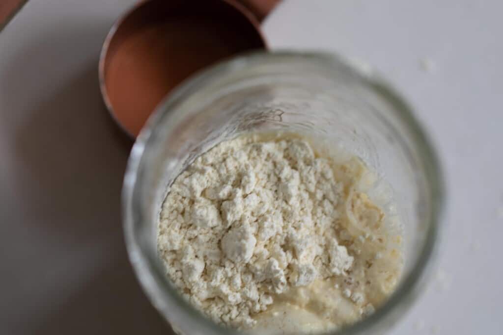 einkorn flour in a jar